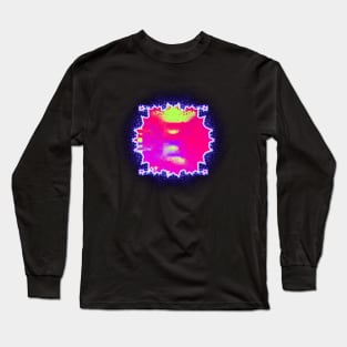 Abstract Burst of Glitch Art - Neon Grunge Meets Futuristic Style Long Sleeve T-Shirt